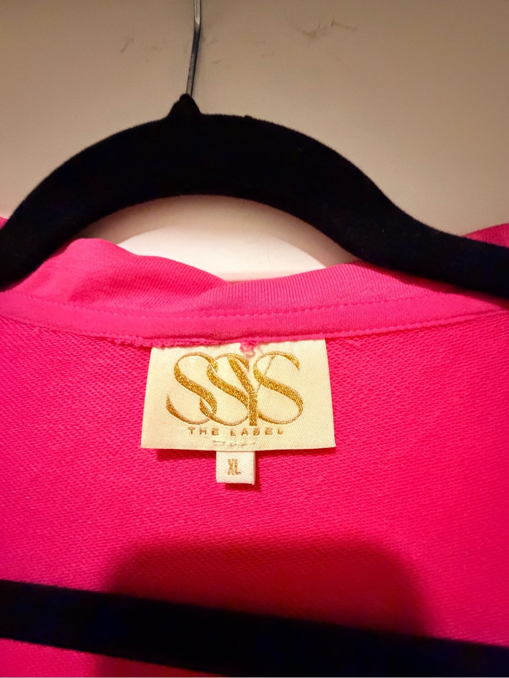 Hot Pink Scalloped-Collar Zip Cardigan - Picture 3 of 6